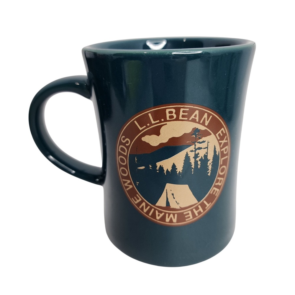 L.L. Bean Coffee Mug Unisex OS Green Explore The Maine Woods Graphic‎ Cup